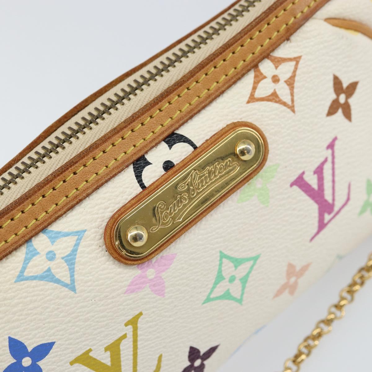 LOUIS VUITTON Multicolor Pochette Mira MM Pouch White M60096 LV Auth ka797SAV