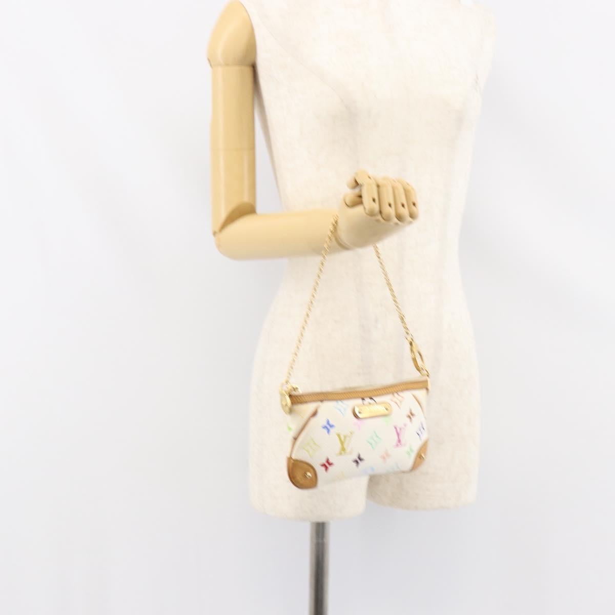 LOUIS VUITTON Multicolor Pochette Mira MM Pouch White M60096 LV Auth ka797SAV