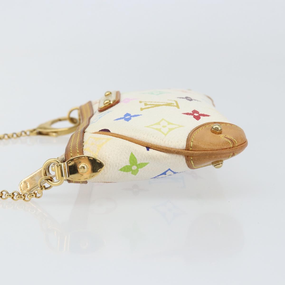 LOUIS VUITTON Multicolor Pochette Mira MM Pouch White M60096 LV Auth ka797SAV