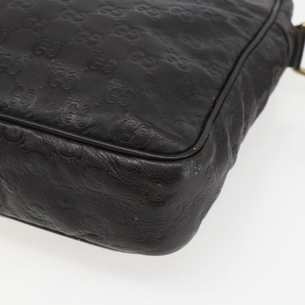 GUCCI Guccissima GG Canvas Shoulder Bag Leather Brown Gold 201448 Auth ka814
