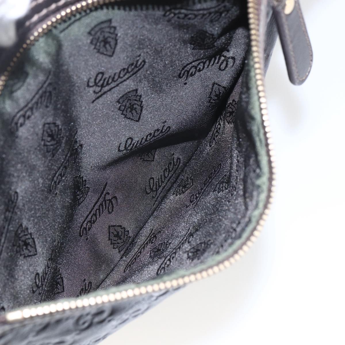 GUCCI Guccissima GG Canvas Shoulder Bag Leather Brown Gold 201448 Auth ka814