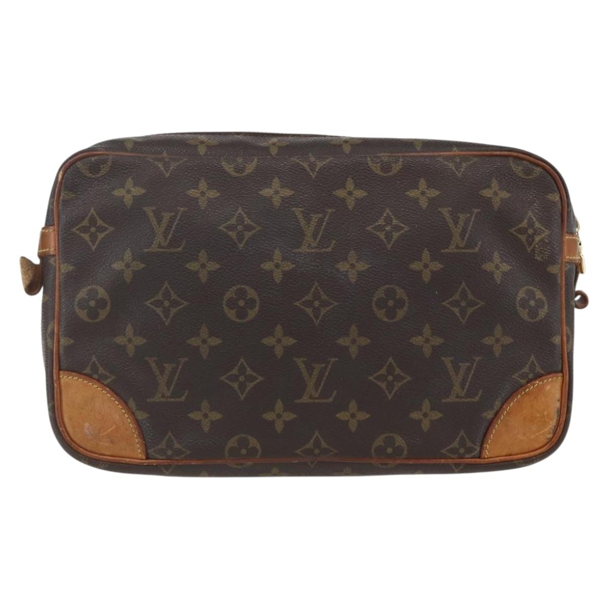 LOUIS VUITTON Monogram Compiegne 28 Clutch Bag M51845 LV Auth ka817