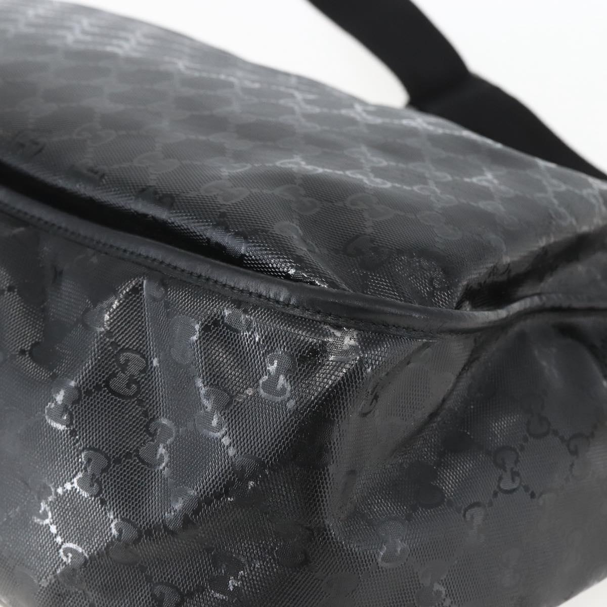 GUCCI GG implementation Bag Coated Canvas Black Silver 201725 Auth ka831