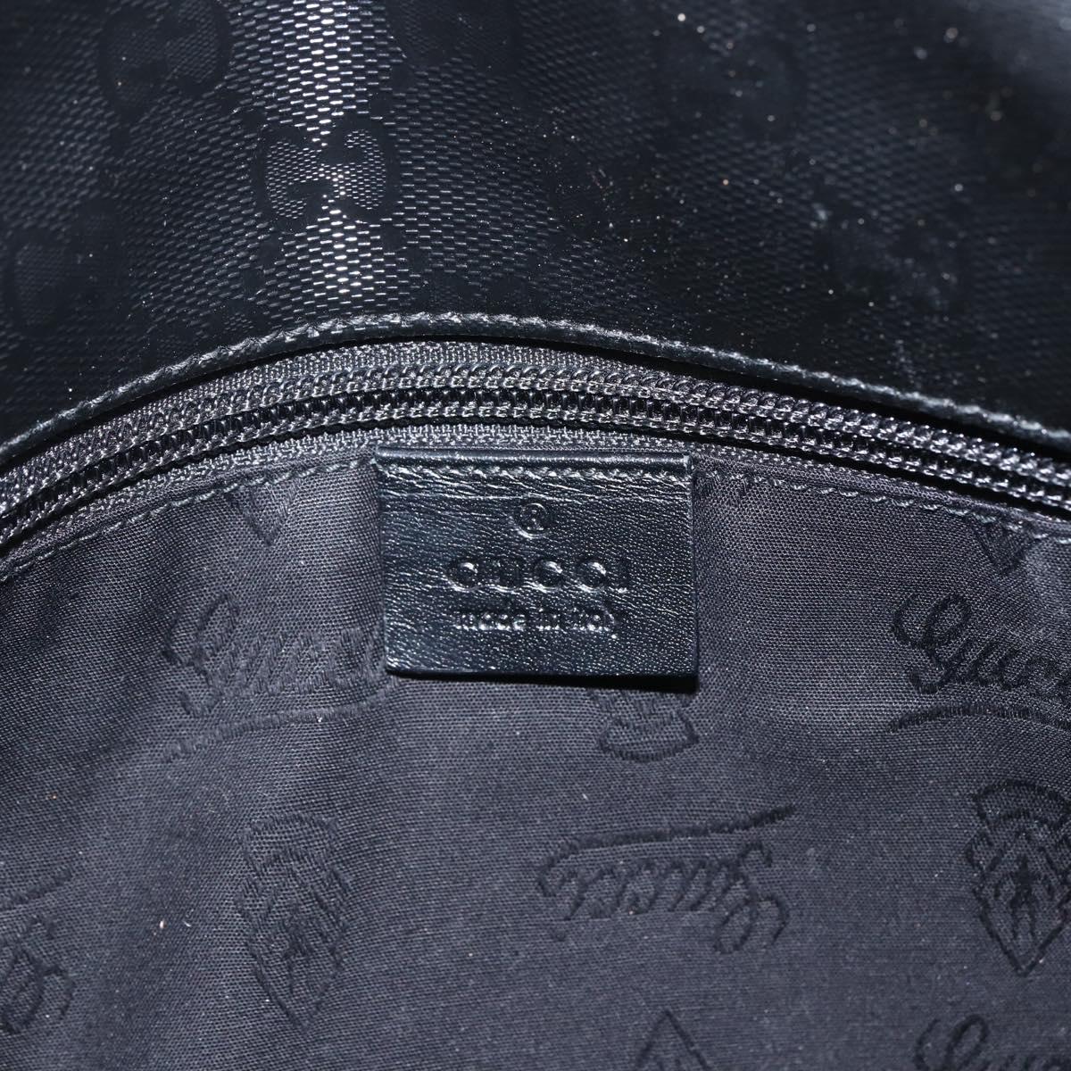 GUCCI GG implementation Bag Coated Canvas Black Silver 201725 Auth ka831