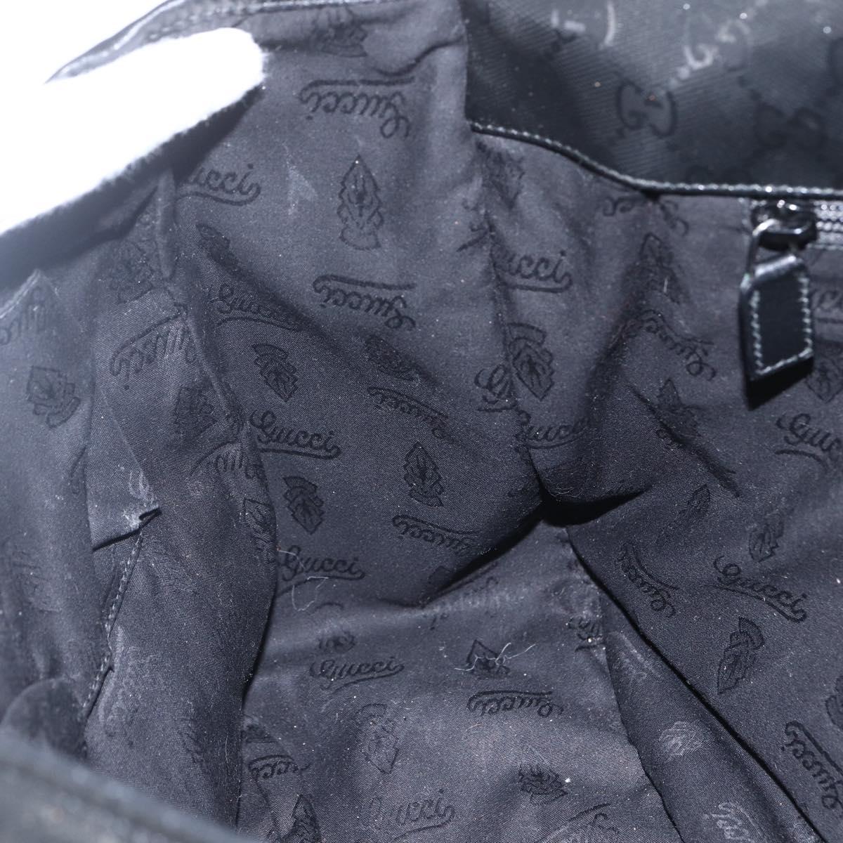 GUCCI GG implementation Bag Coated Canvas Black Silver 201725 Auth ka831