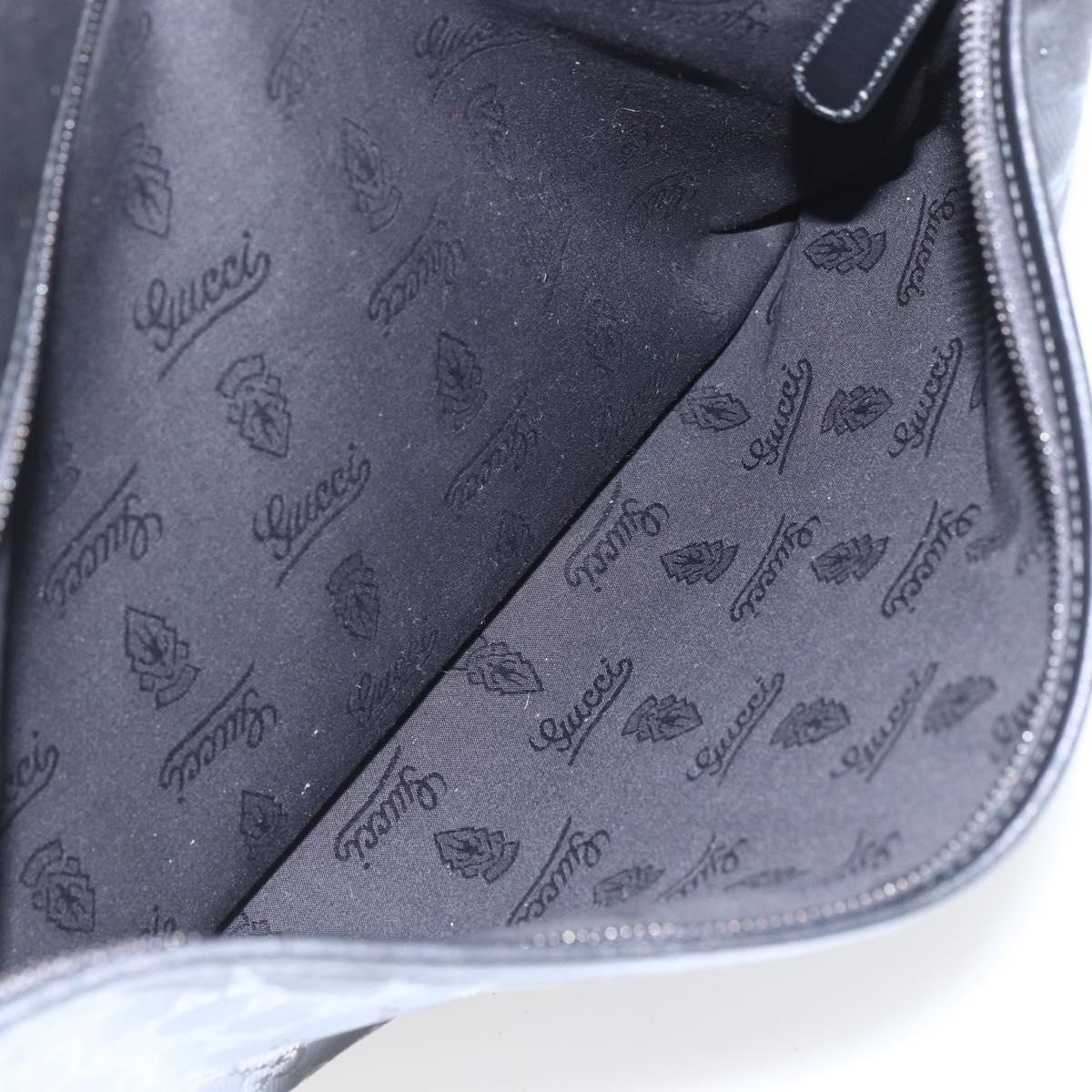 GUCCI GG implementation Bag Coated Canvas Black Silver 201725 Auth ka831