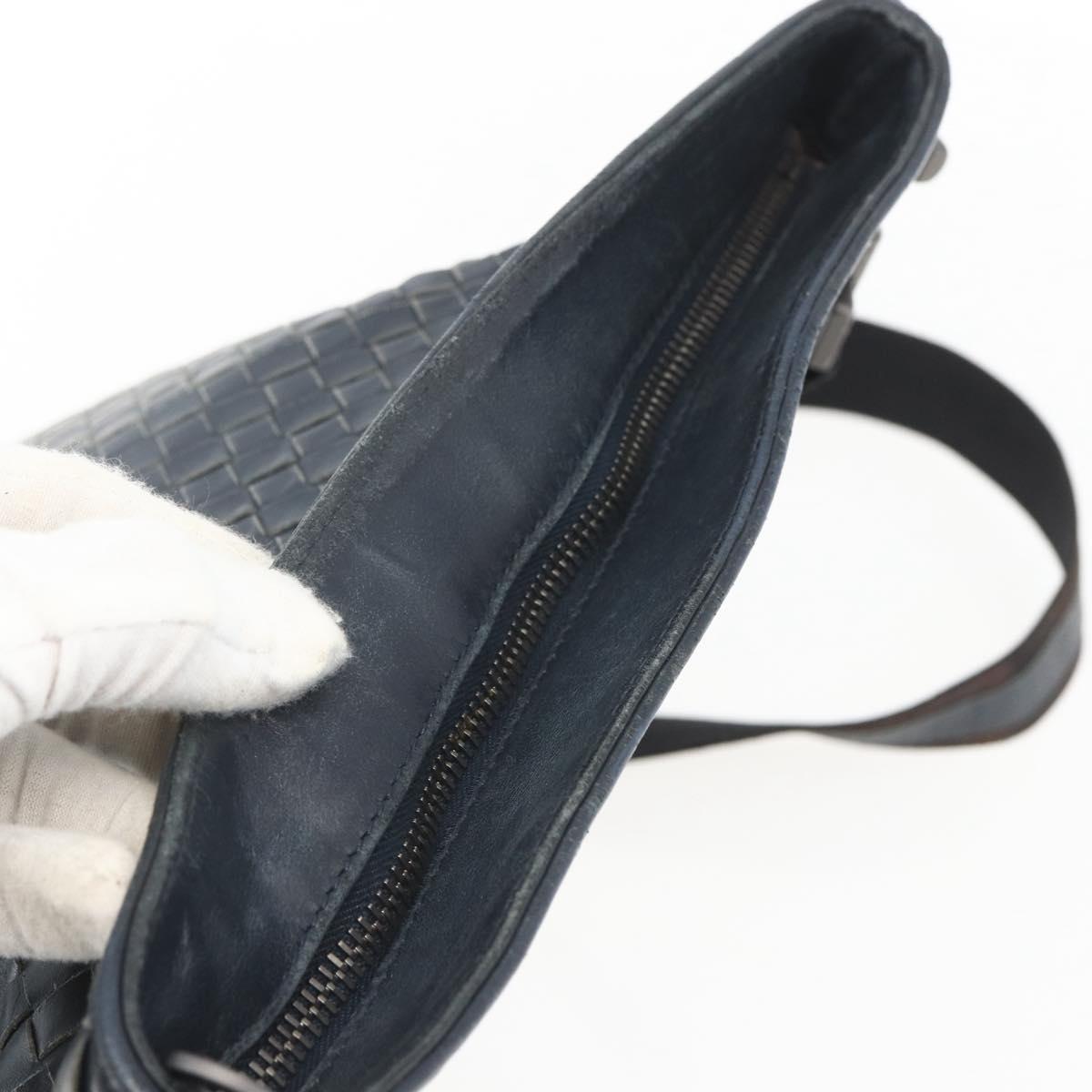 BOTTEGA VENETA INTRECCIATO Shoulder Bag Leather Navy Auth ka844