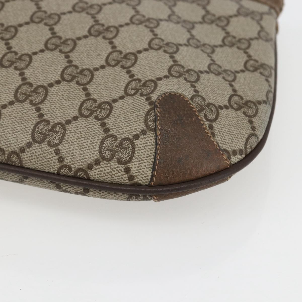GUCCI GG Supreme Web Sherry Line Bag PVC Beige Gold 904 02 026 Auth ka846