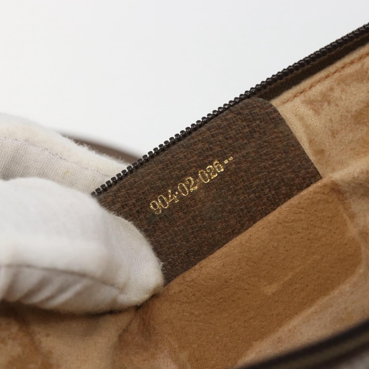 GUCCI GG Supreme Web Sherry Line Bag PVC Beige Gold 904 02 026 Auth ka846