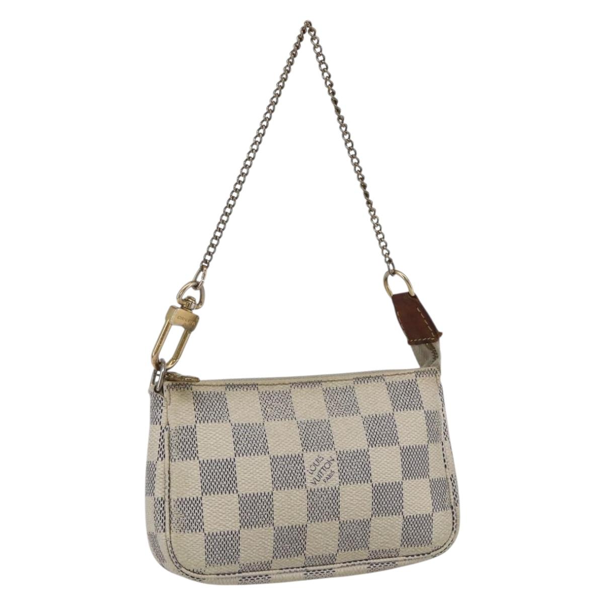 LOUIS VUITTON Damier Azur Mini Pochette Accessoires Pouch N63005 LV Auth ka849