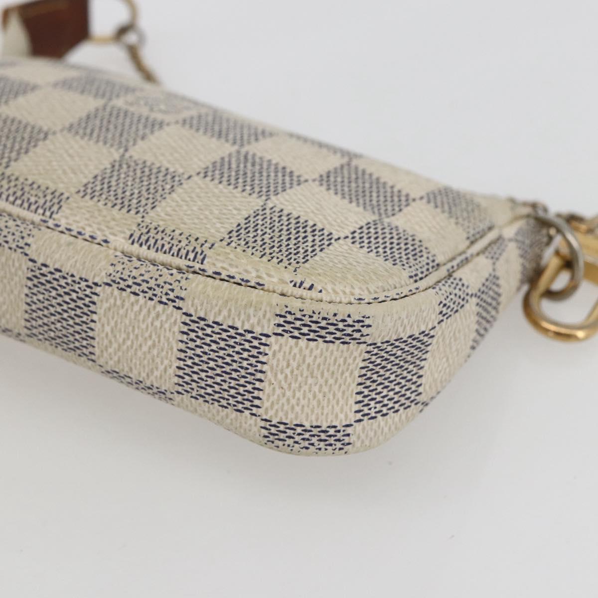 LOUIS VUITTON Damier Azur Mini Pochette Accessoires Pouch N63005 LV Auth ka849