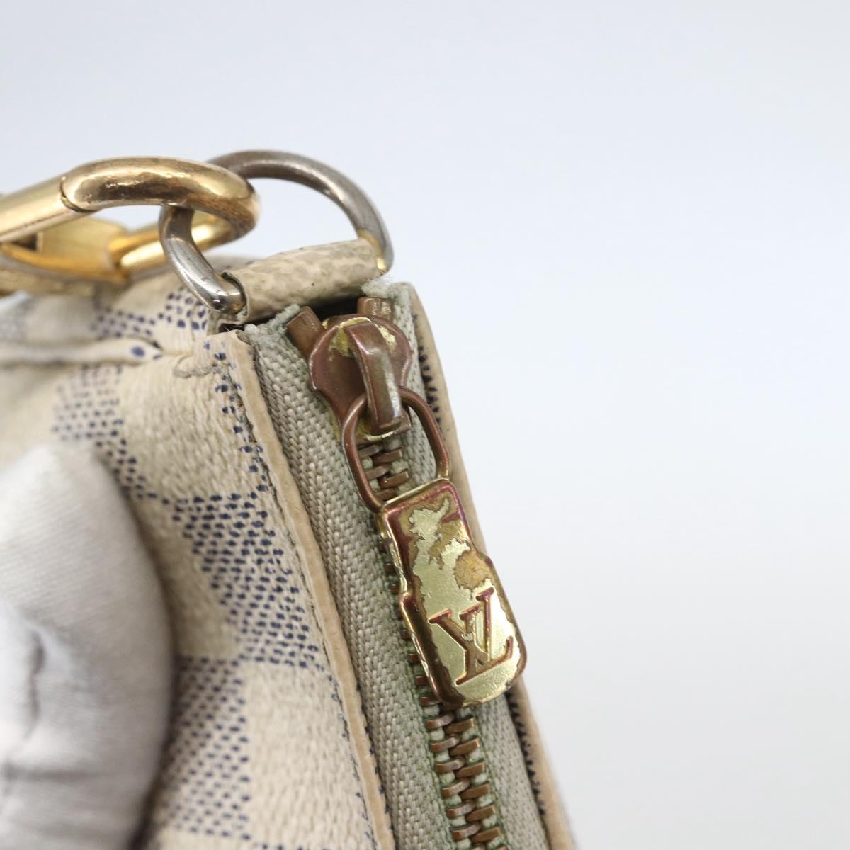 LOUIS VUITTON Damier Azur Mini Pochette Accessoires Pouch N63005 LV Auth ka849