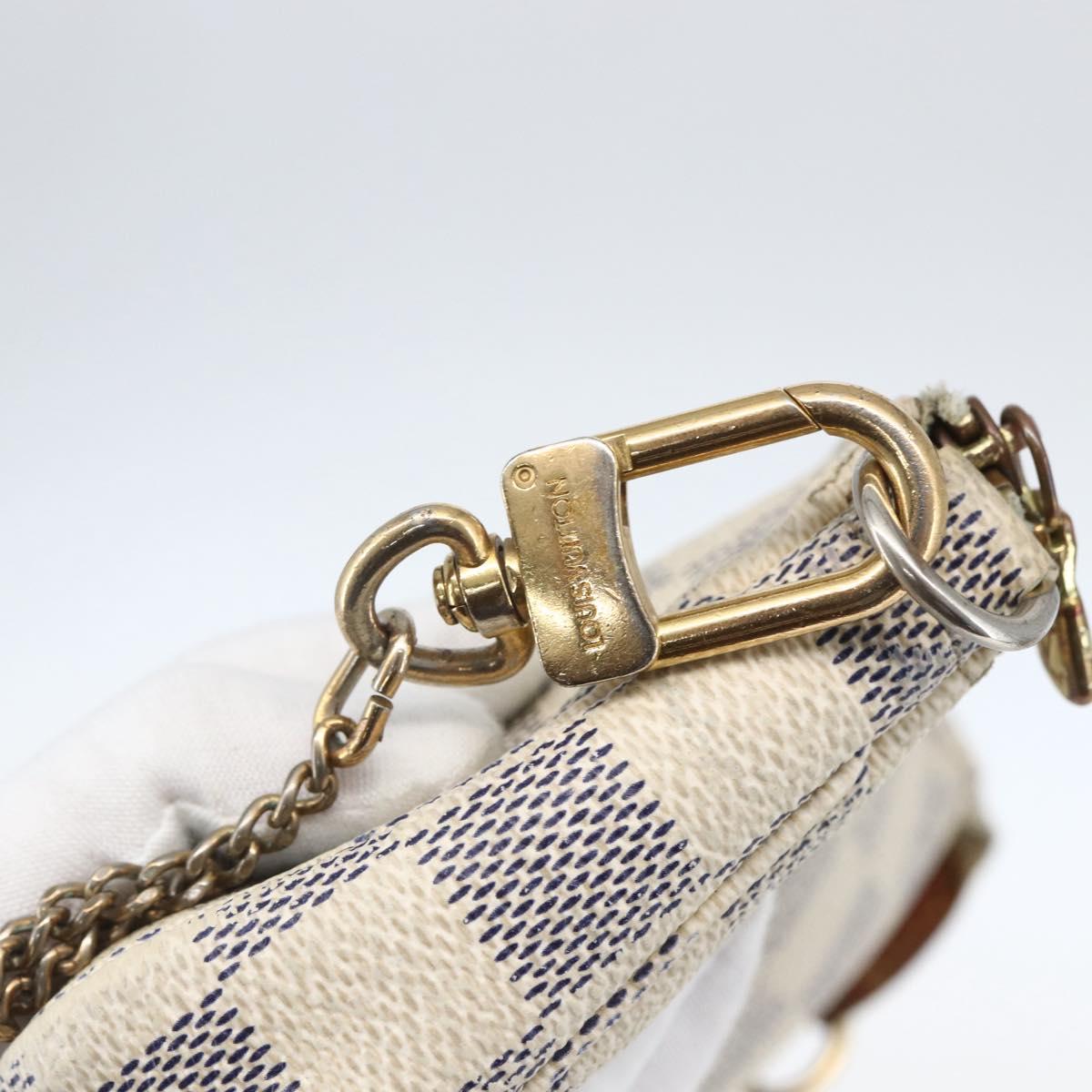 LOUIS VUITTON Damier Azur Mini Pochette Accessoires Pouch N63005 LV Auth ka849