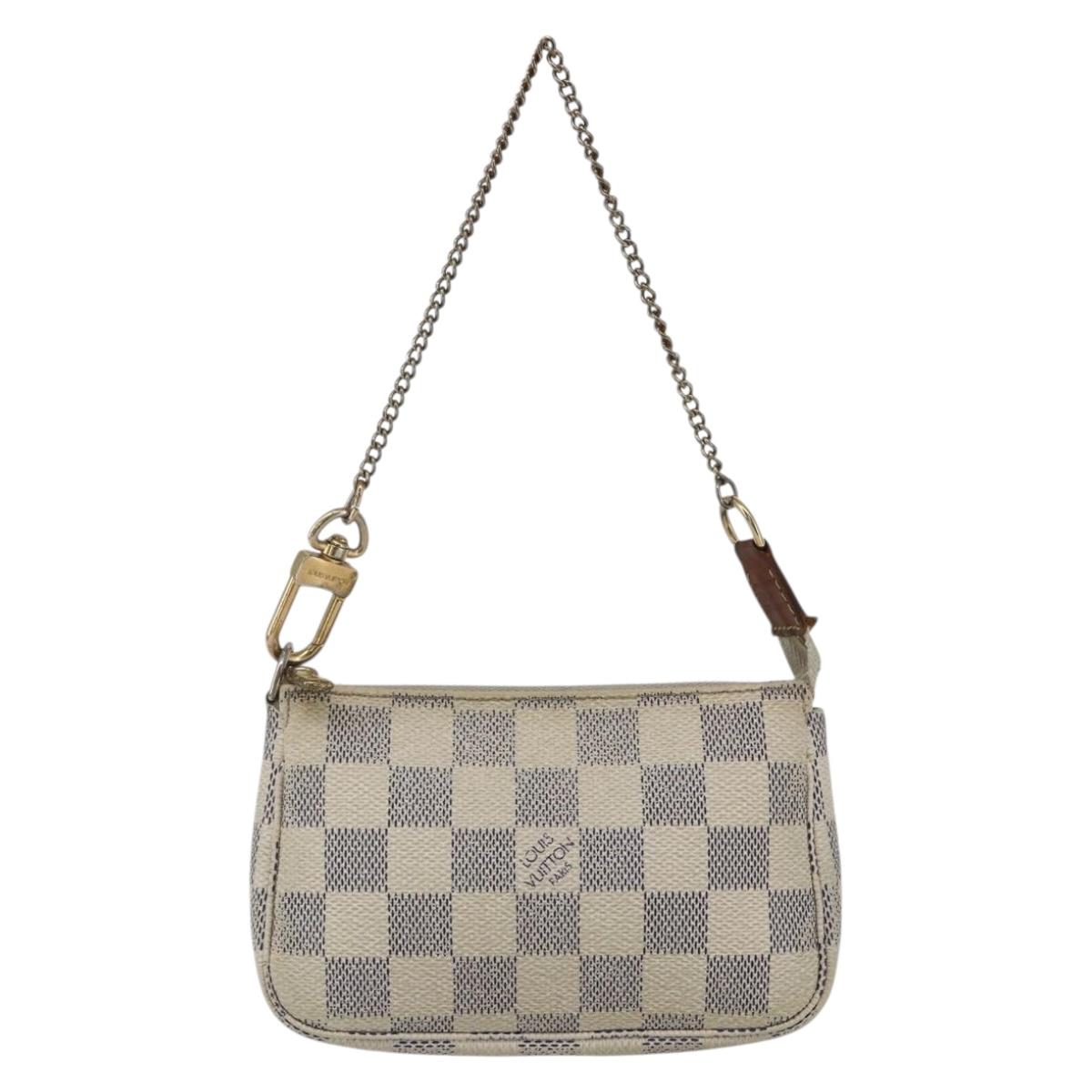 LOUIS VUITTON Damier Azur Mini Pochette Accessoires Pouch N63005 LV Auth ka849