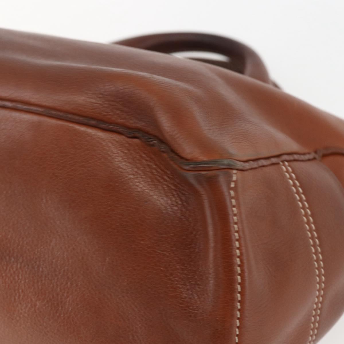 CELINE Boogie bag Hand Bag Leather Brown Silver Auth ka853