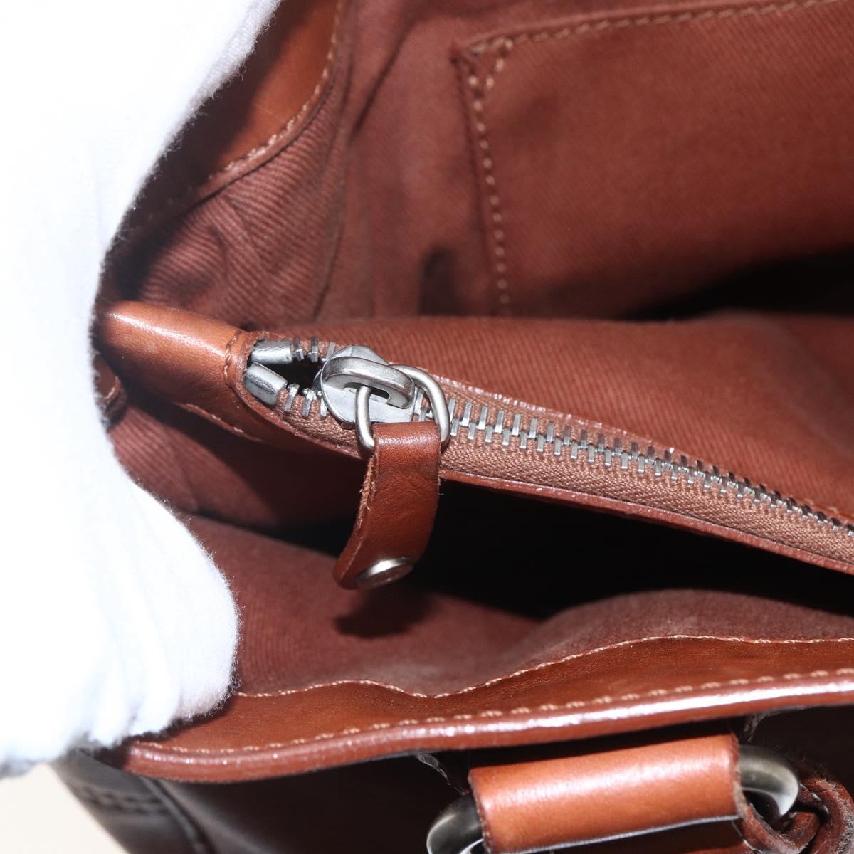 CELINE Boogie bag Hand Bag Leather Brown Silver Auth ka853