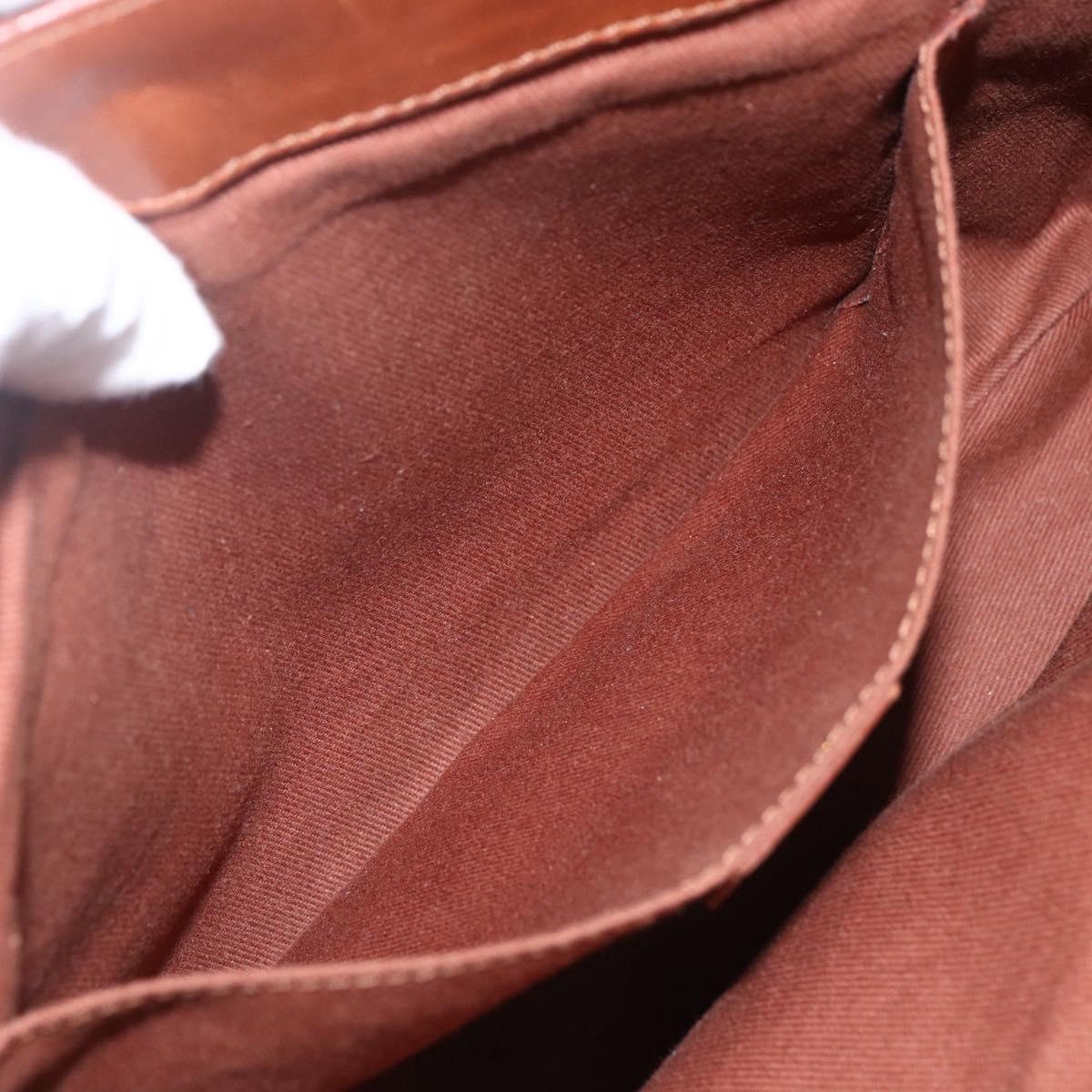 CELINE Boogie bag Hand Bag Leather Brown Silver Auth ka853