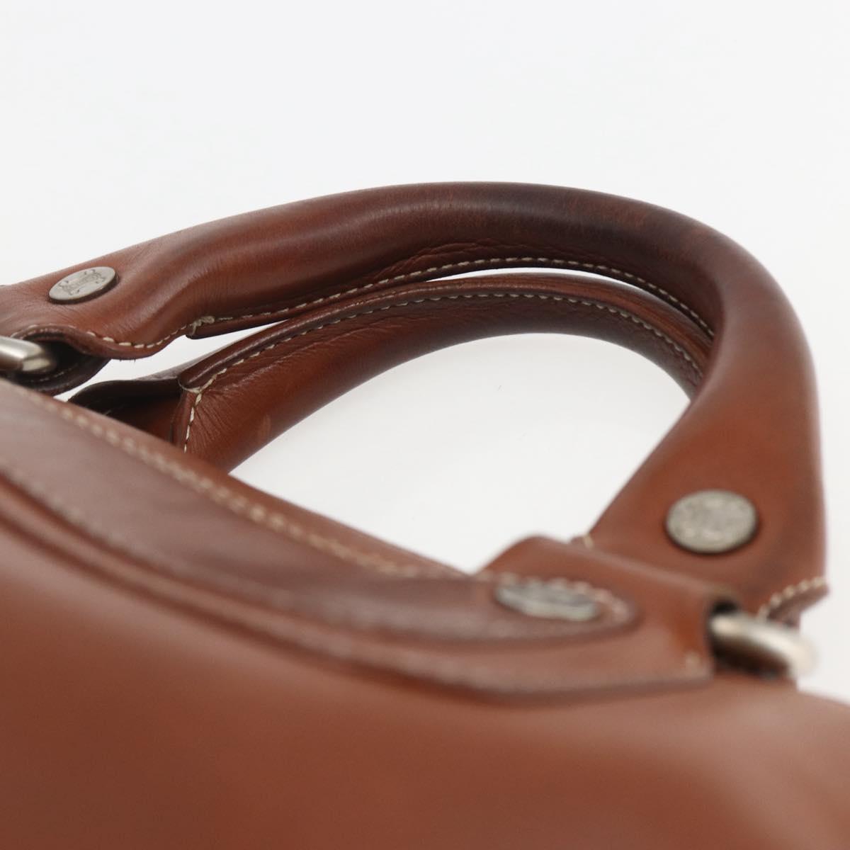 CELINE Boogie bag Hand Bag Leather Brown Silver Auth ka853