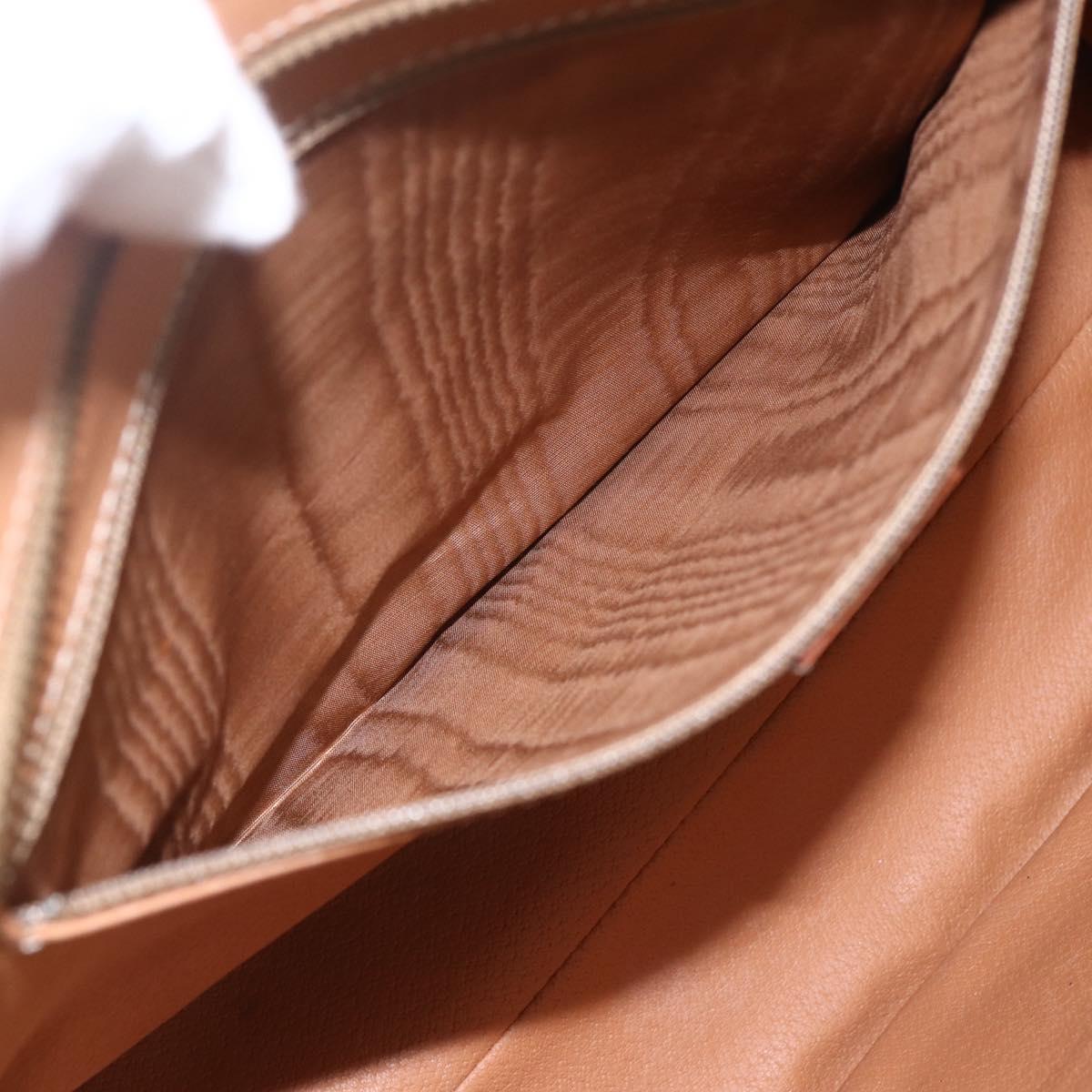 CELINE Macadam Canvas Tote Bag PVC Leather Brown Gold Auth ka860