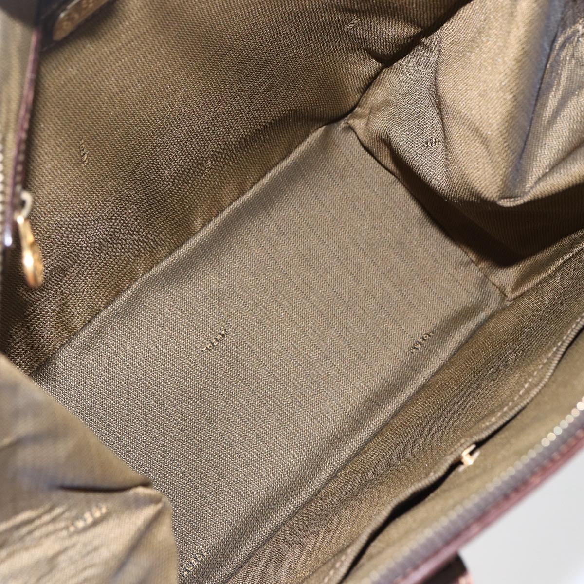 FENDI Zucca Canvas Hand Bag Black Brown Auth ka862
