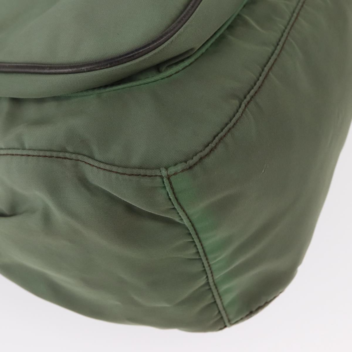 PRADA Shoulder Bag Nylon Green Gold Auth ka870
