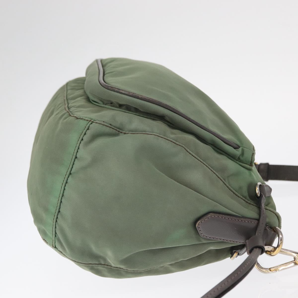 PRADA Shoulder Bag Nylon Green Gold Auth ka870