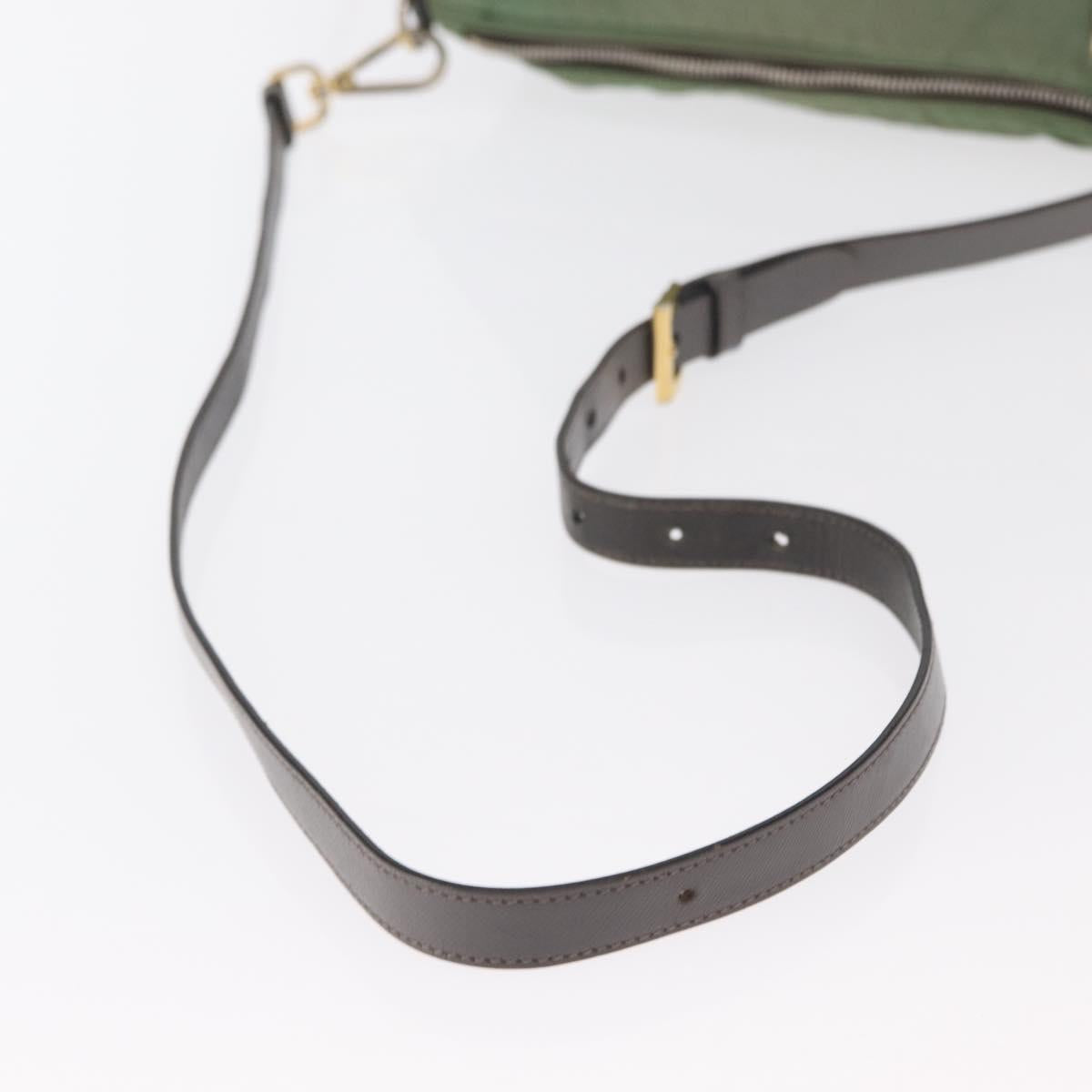 PRADA Shoulder Bag Nylon Green Gold Auth ka870
