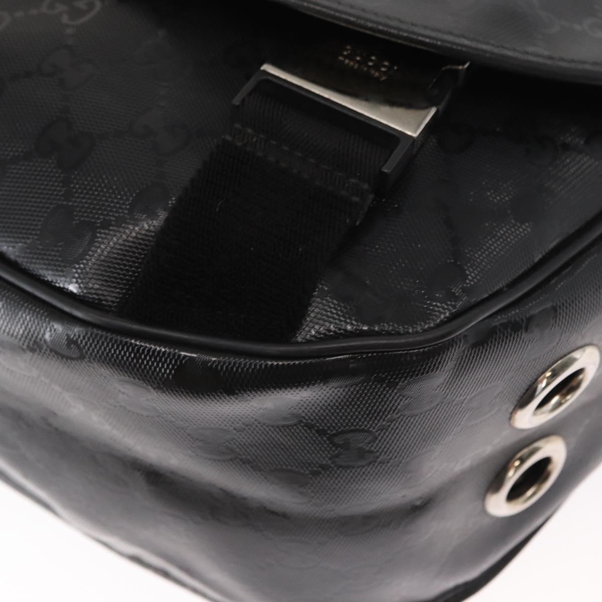 GUCCI GG Implementation Web Sherry Line Bag Black Silver 269376 Auth ka886