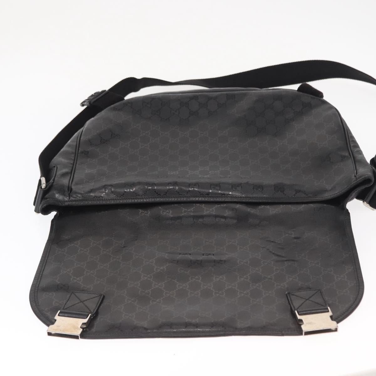 GUCCI GG Implementation Web Sherry Line Bag Black Silver 269376 Auth ka886