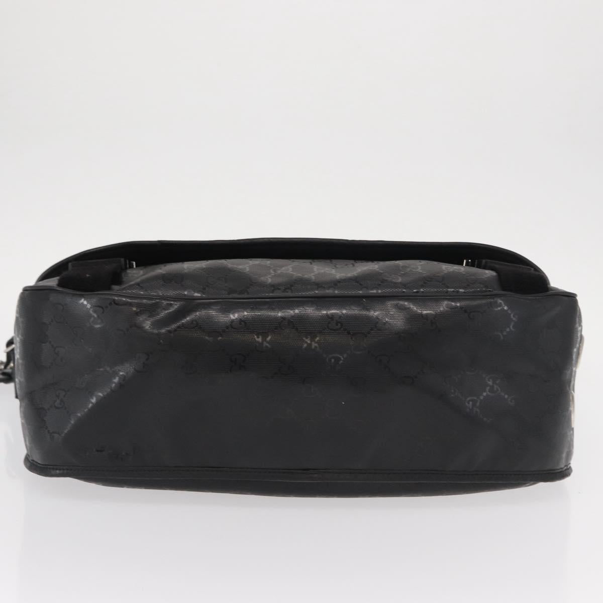 GUCCI GG Implementation Web Sherry Line Bag Black Silver 269376 Auth ka886