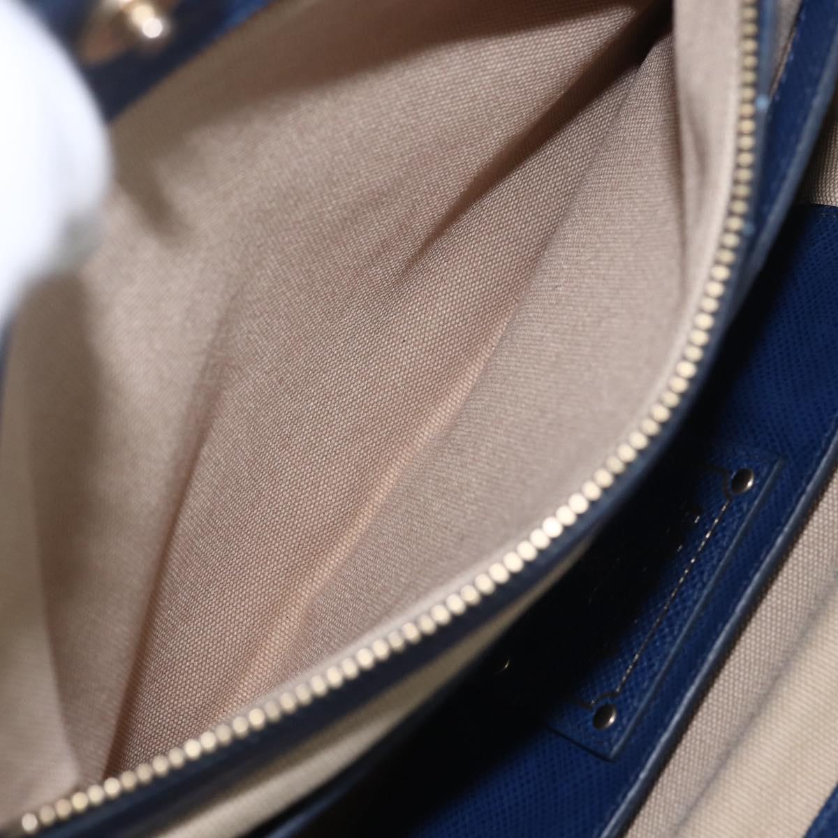 PRADA Hand Bag Canvas 2way Beige Blue Auth ka891