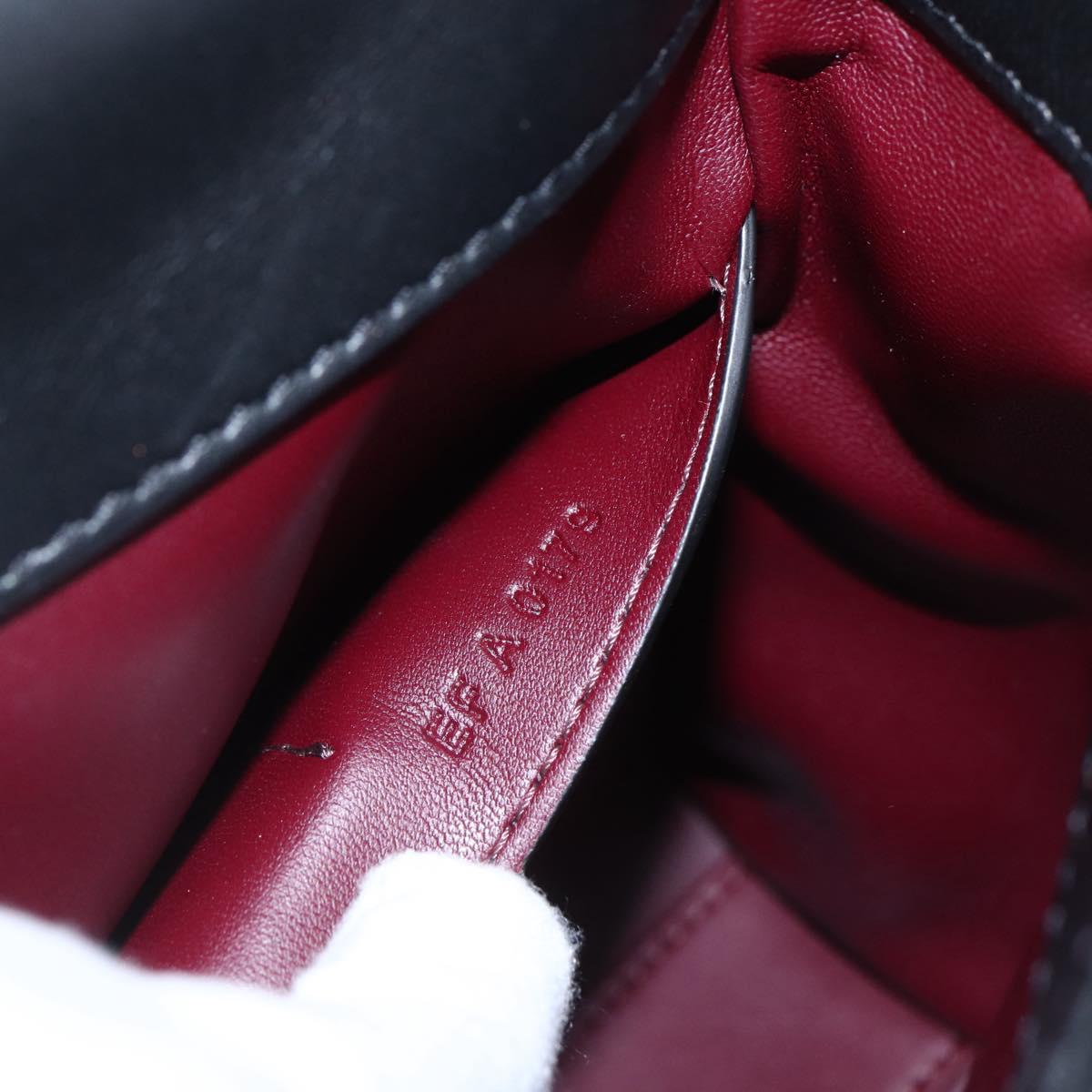 GIVENCHY Shoulder Bag Leather Black Gold Auth ka908V