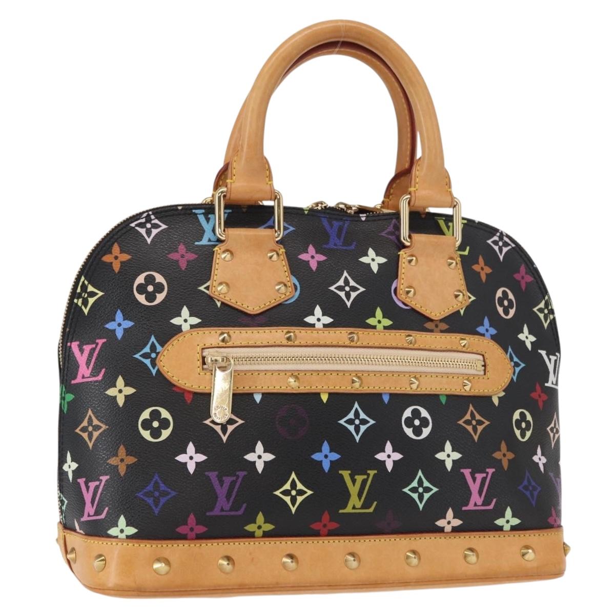 LOUIS VUITTON Monogram Multicolor Alma Hand Bag Black M92646 LV Auth ka920SAV