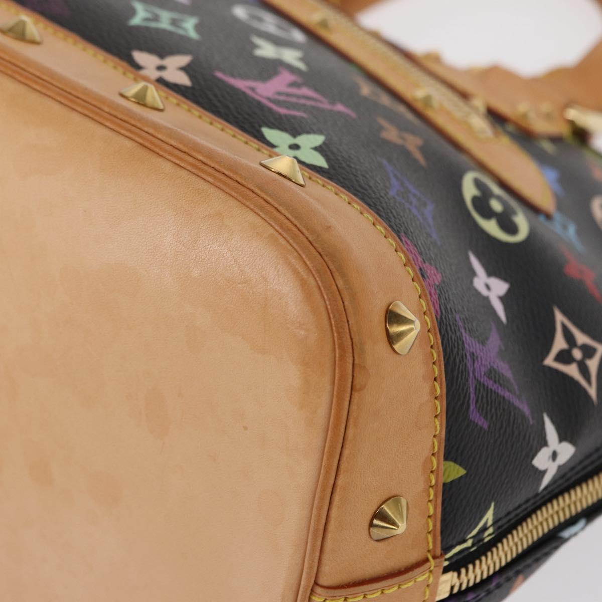 LOUIS VUITTON Monogram Multicolor Alma Hand Bag Black M92646 LV Auth ka920SAV