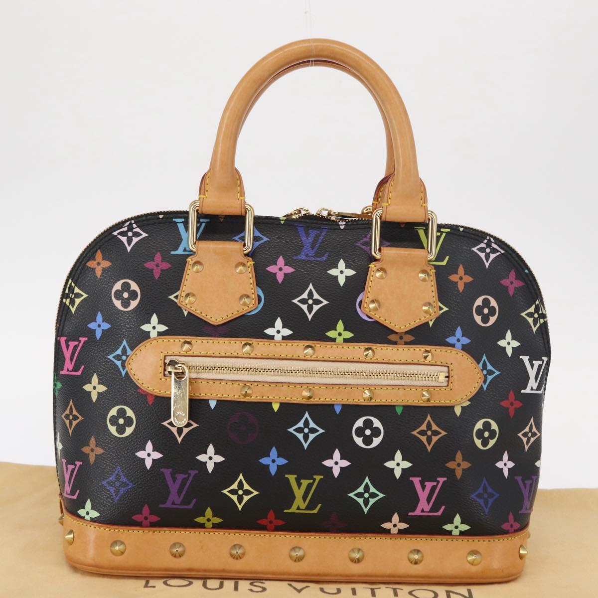 LOUIS VUITTON Monogram Multicolor Alma Hand Bag Black M92646 LV Auth ka920SAV