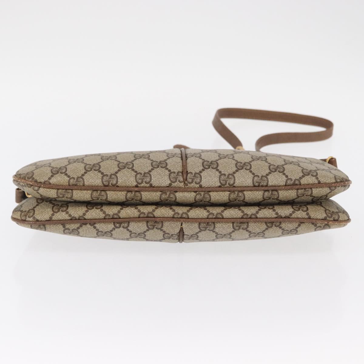 GUCCI GG Supreme Web Sherry Line Bag PVC Beige Gold 904 02 043 Auth ka921