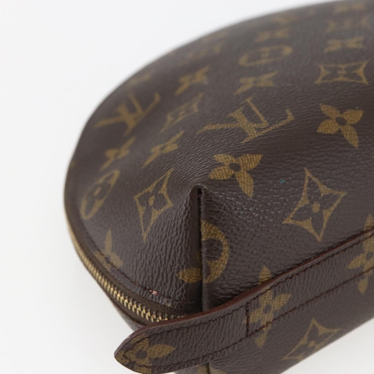 LOUIS VUITTON Monogram Trousse Demi Ronde Cosmetic Pouch M47520 LV Auth ka924