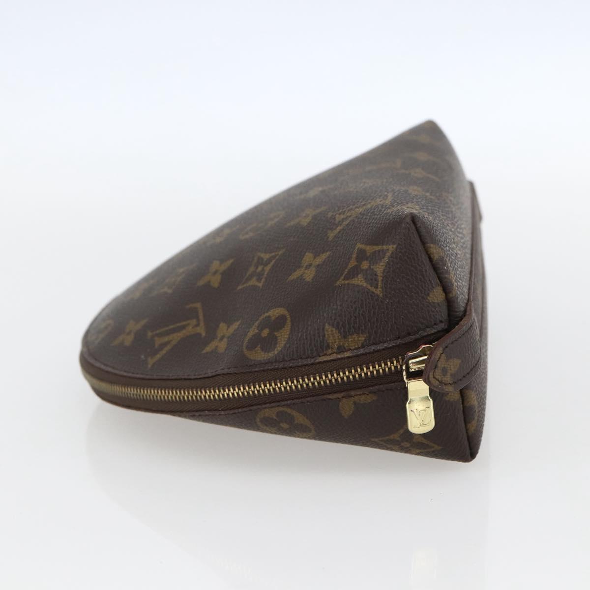 LOUIS VUITTON Monogram Trousse Demi Ronde Cosmetic Pouch M47520 LV Auth ka924