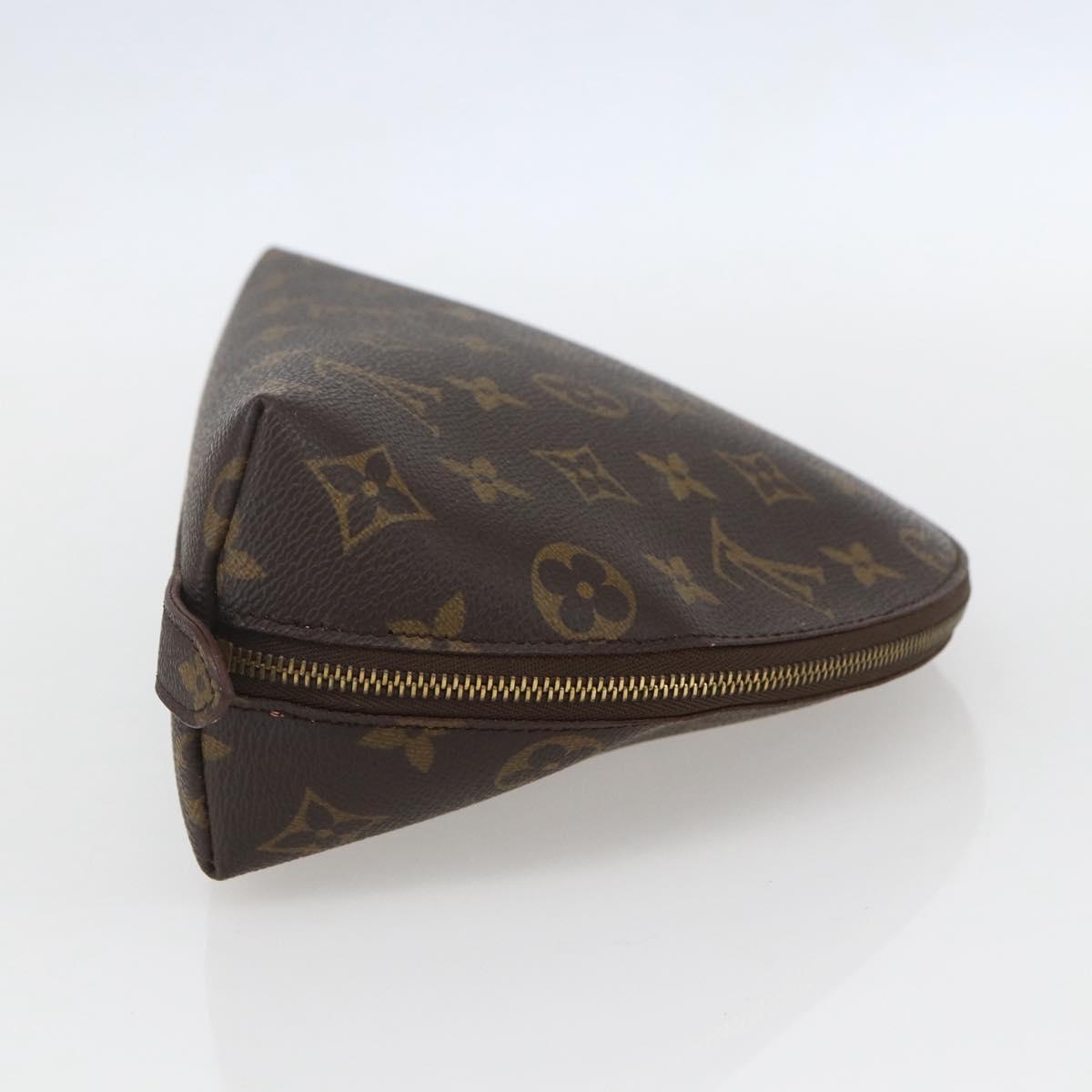 LOUIS VUITTON Monogram Trousse Demi Ronde Cosmetic Pouch M47520 LV Auth ka924