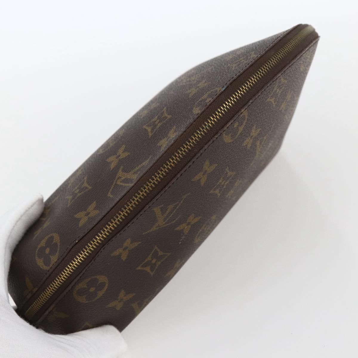 LOUIS VUITTON Monogram Trousse Demi Ronde Cosmetic Pouch M47520 LV Auth ka924