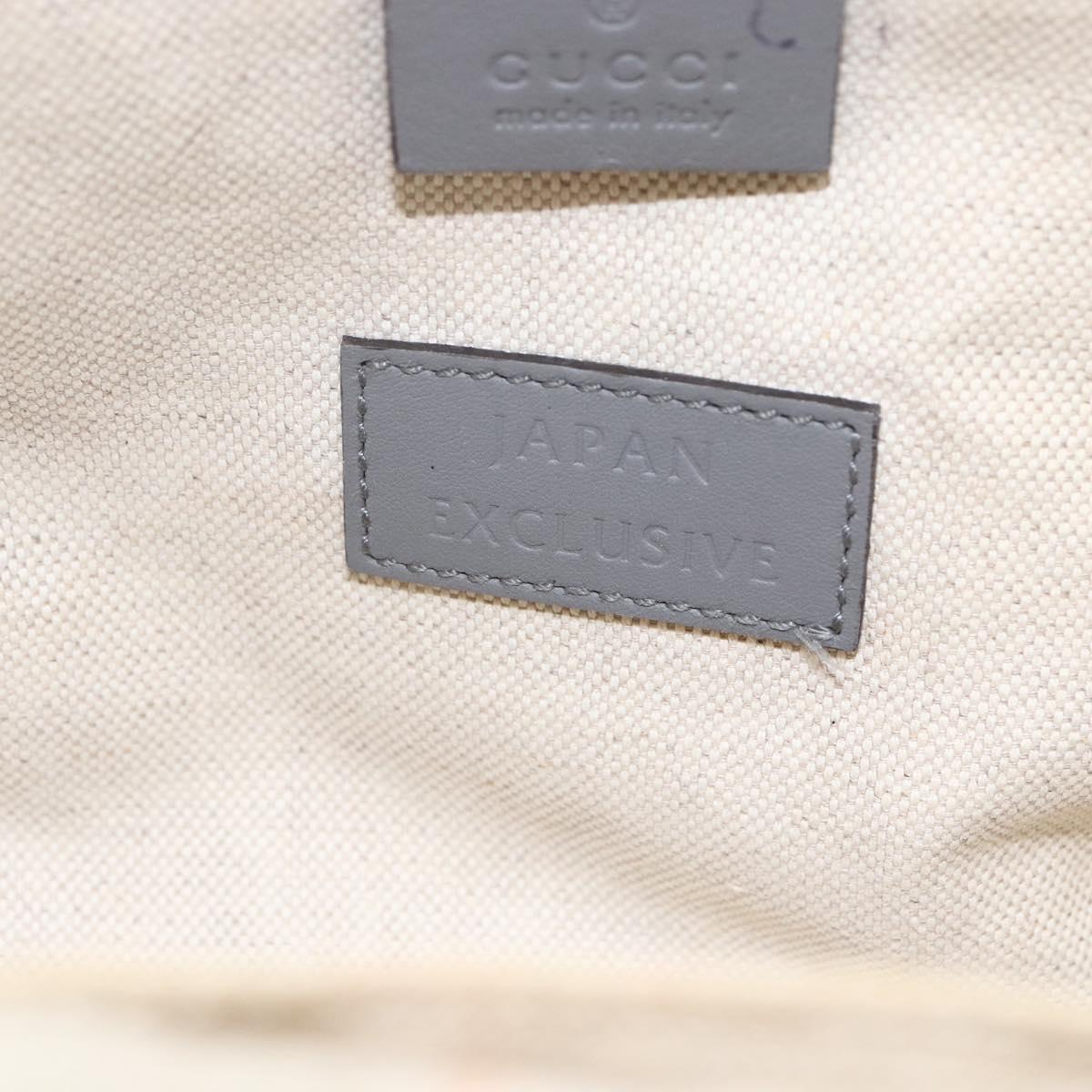 GUCCI Tote Bag Leather Gray Gold 440055 Auth ka948