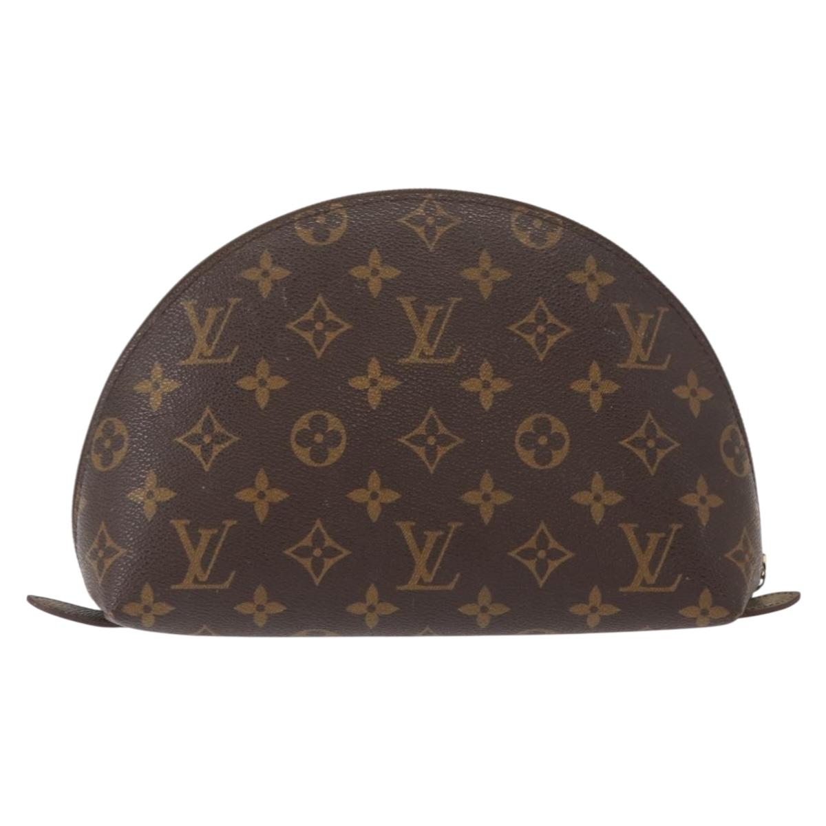LOUIS VUITTON Monogram Trousse Demi Ronde Cosmetic Pouch M47520 LV Auth ka960