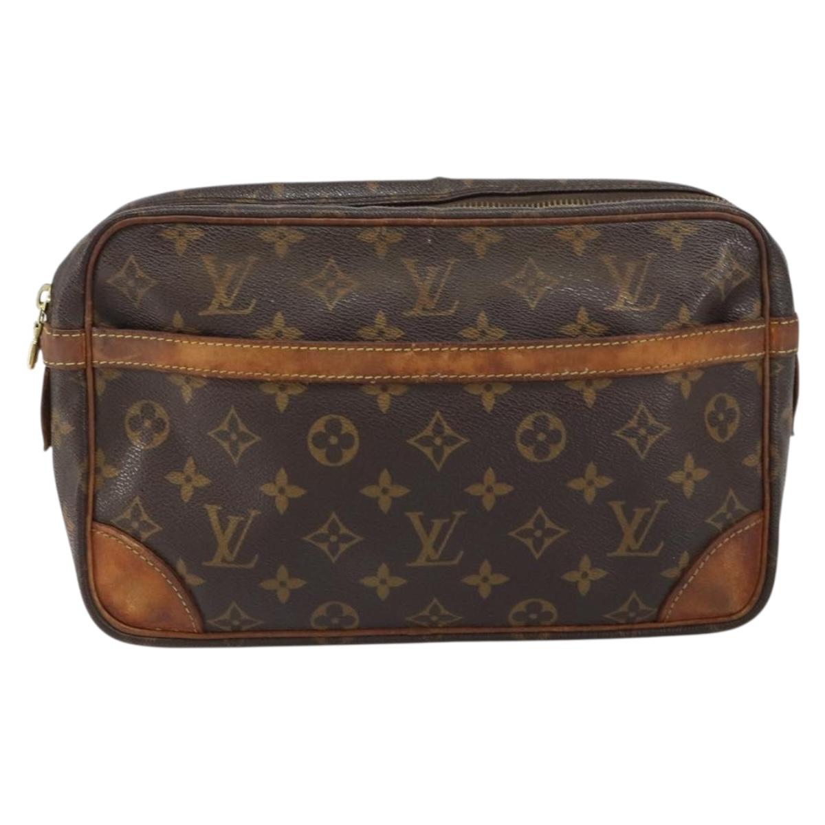 LOUIS VUITTON Monogram Compiegne 28 Clutch Bag M51845 LV Auth ka961