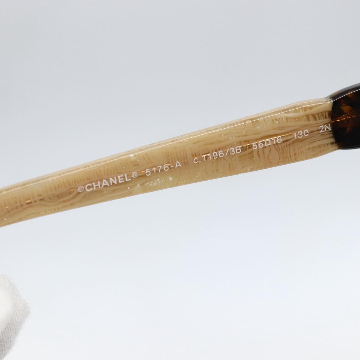 CHANEL Sunglasses plastic Beige CC Auth ka963