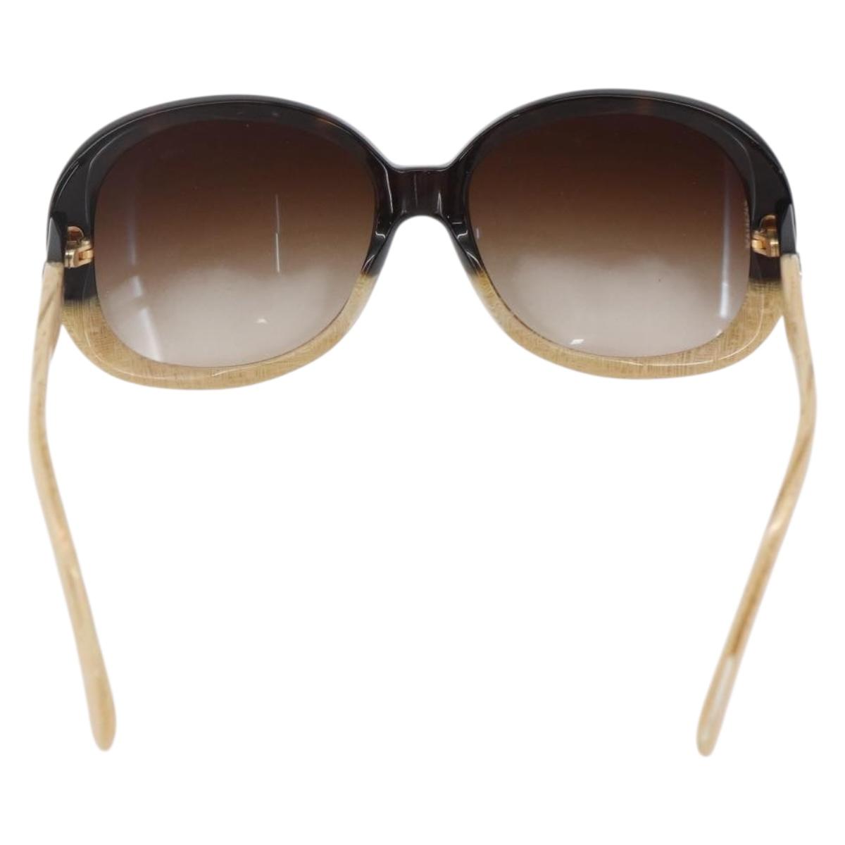 CHANEL Sunglasses plastic Beige CC Auth ka963