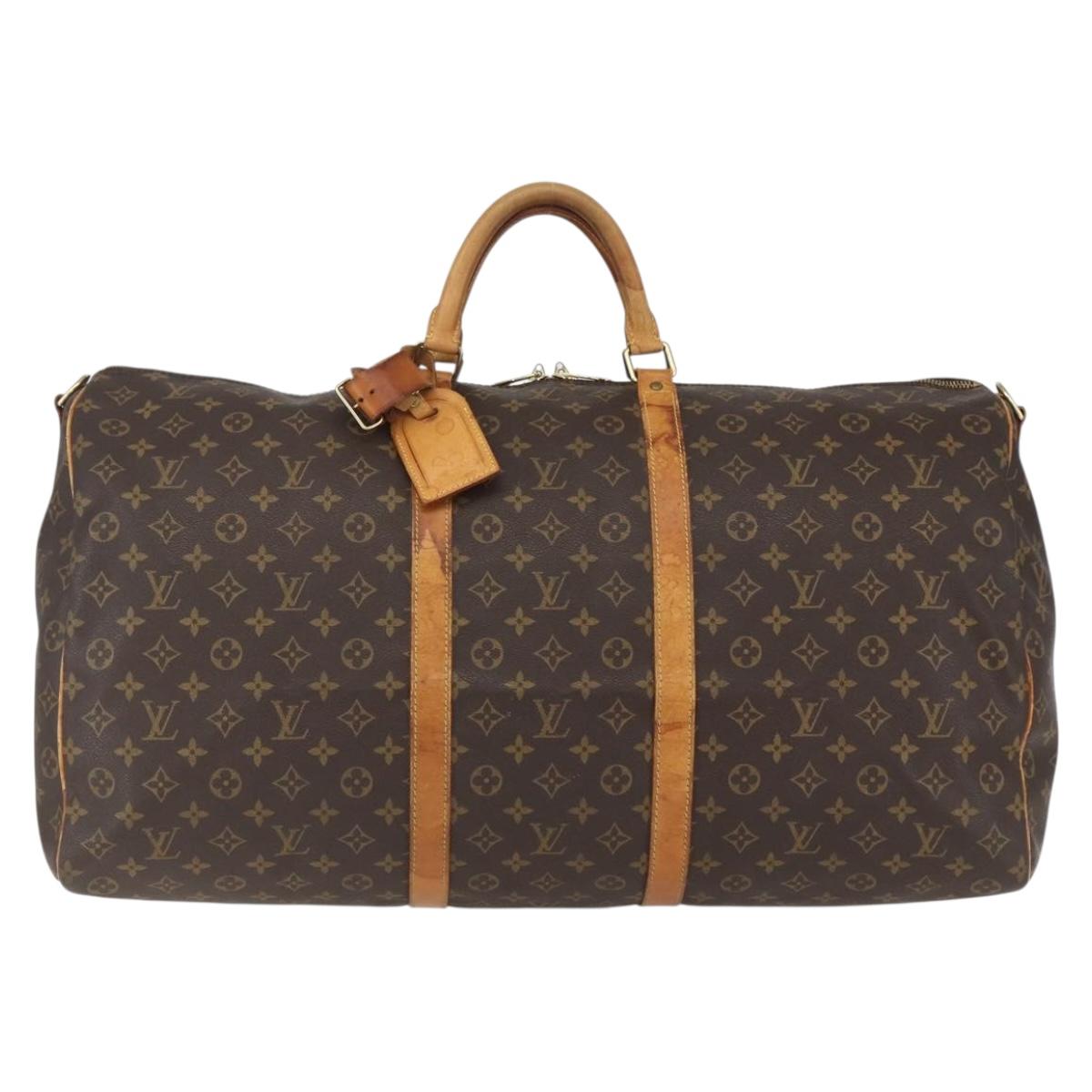 LOUIS VUITTON Monogram Keepall Bandouliere 60 Boston Bag M41412 LV Auth ka964
