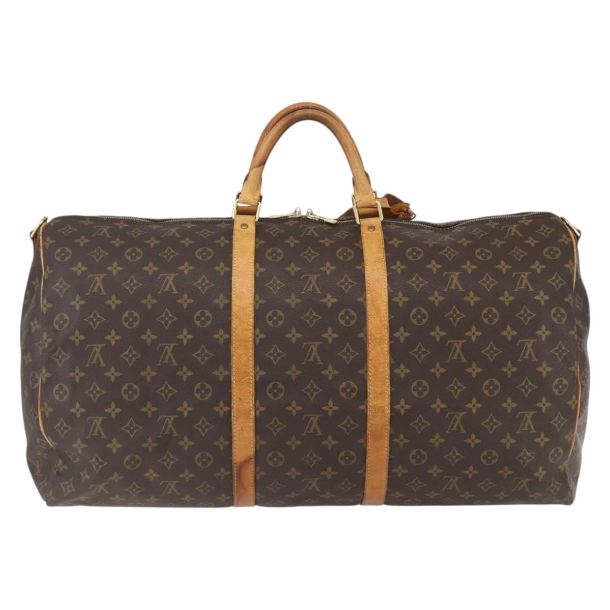 LOUIS VUITTON Monogram Keepall Bandouliere 60 Boston Bag M41412 LV Auth ka964