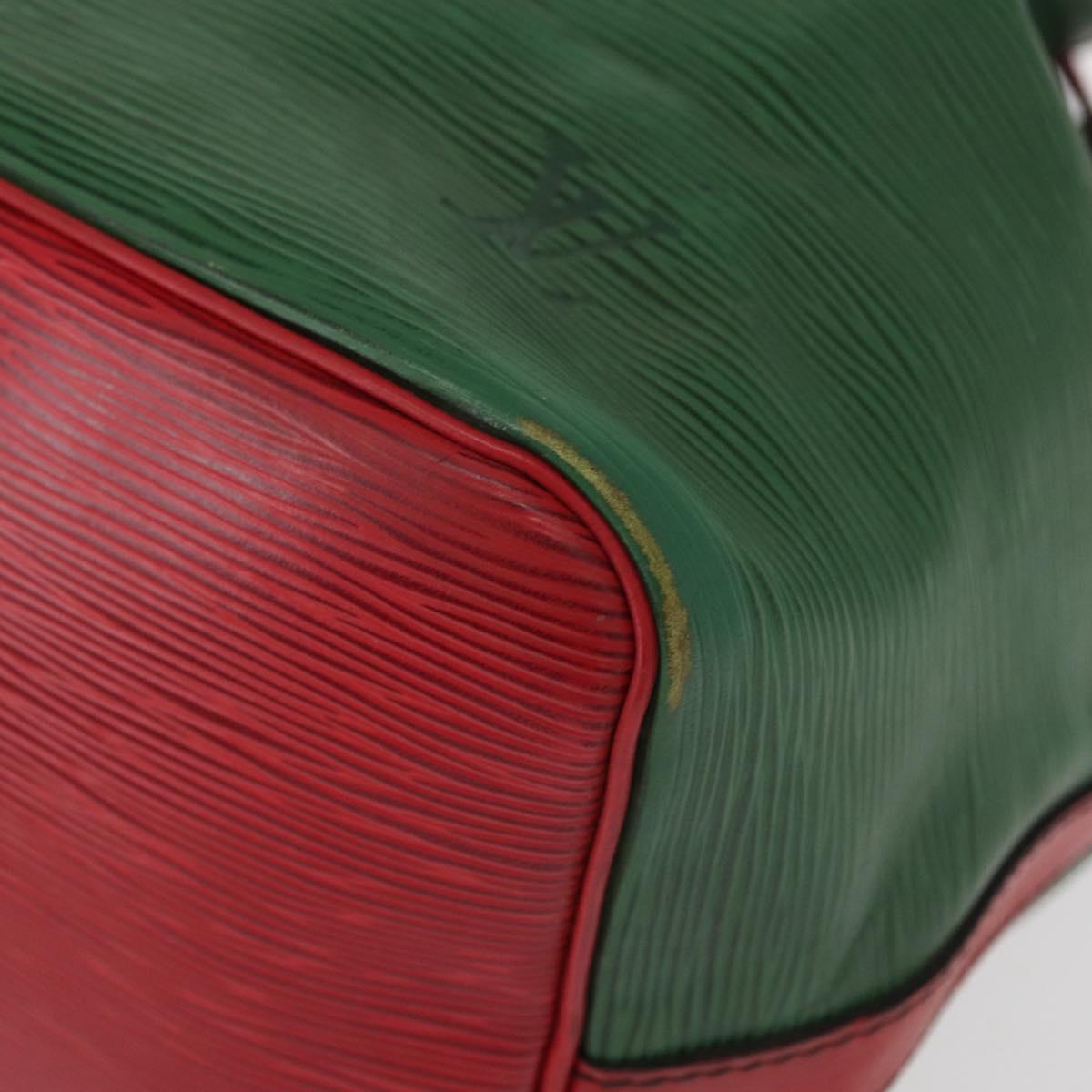 LOUIS VUITTON Epi Petit Noe Shoulder Bag Bicolor Green Red M44147 LV Auth ka966