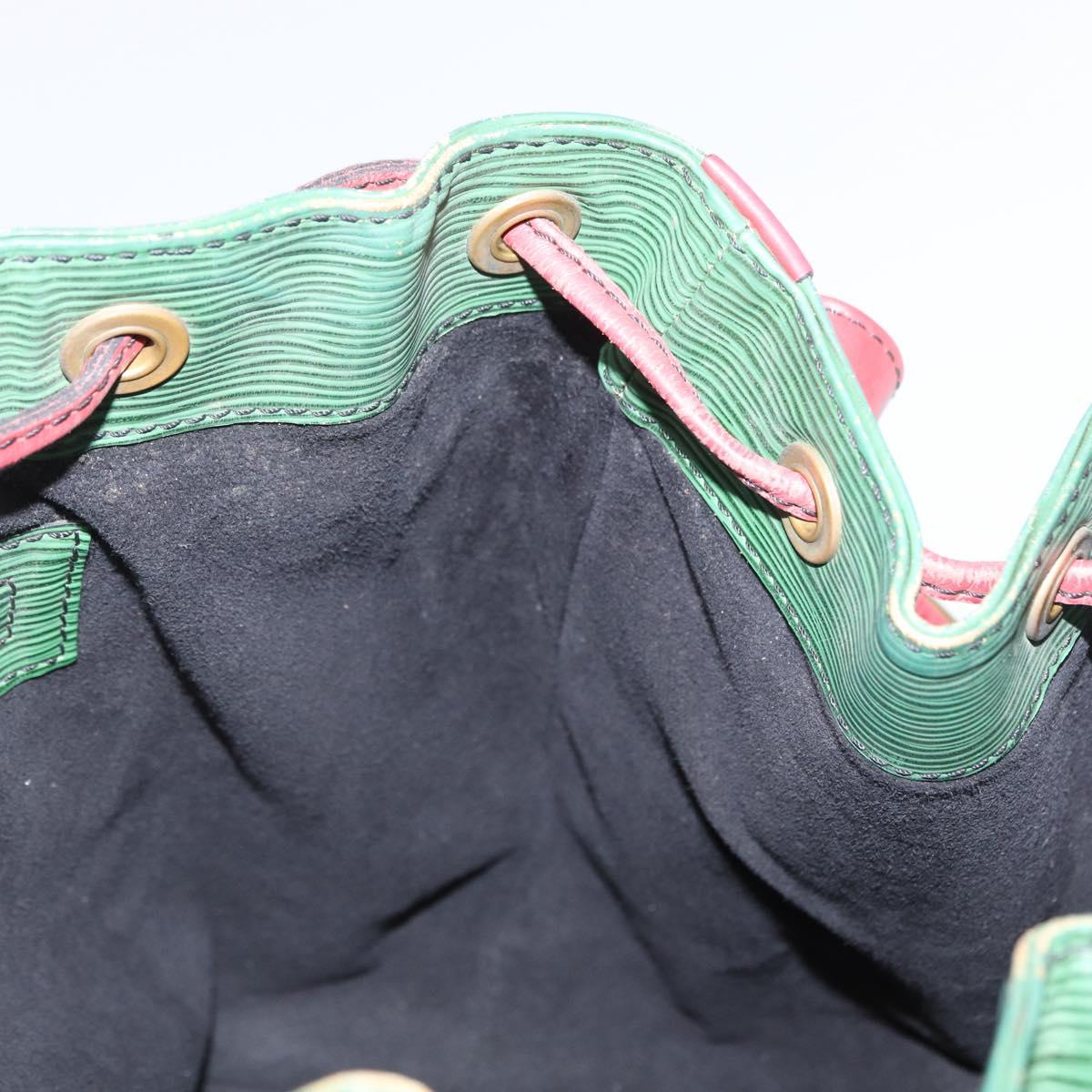 LOUIS VUITTON Epi Petit Noe Shoulder Bag Bicolor Green Red M44147 LV Auth ka966