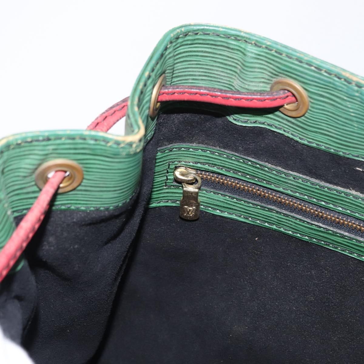 LOUIS VUITTON Epi Petit Noe Shoulder Bag Bicolor Green Red M44147 LV Auth ka966